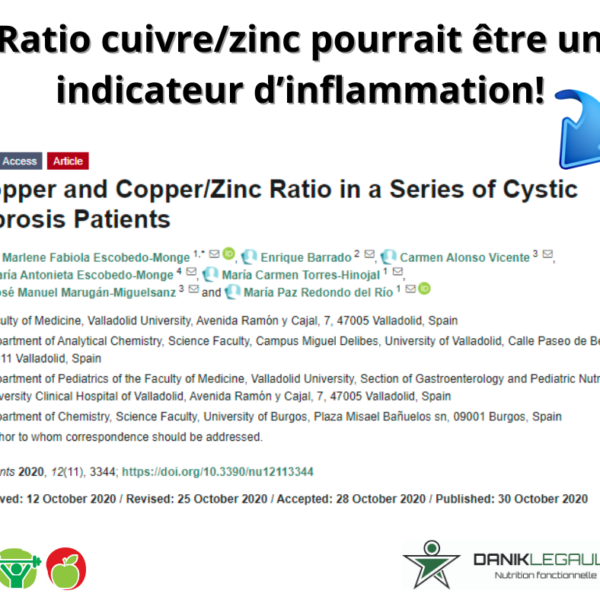 danik legault ratio cuivre zinc pourrait être un indicateur d'inflammation