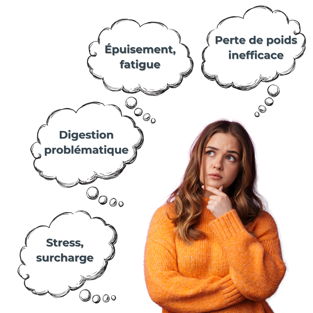 Illustration d'une femme se questionnnat sur les troubles de santé commun